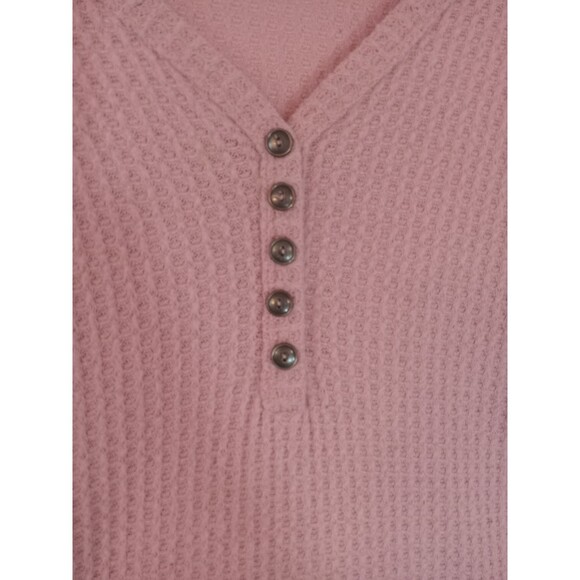 🌍5/$10🌏 Medium Caslon Pink Sweatshirt with faux buttons - Picture 7 of 9